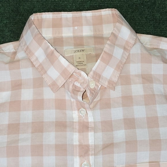 J. Crew | 100% Cotton Gingham Lightweight Button Down Womens Blouse SIZE 0 - Picture 7 of 15